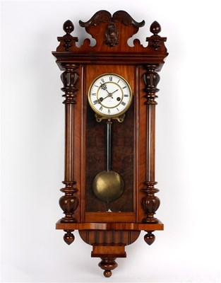 Lot 851 - A walnut cased Vienna style regulator, the...