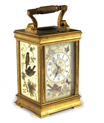 Lot 853 - A French carriage clock, Edward & Sons, Paris,...