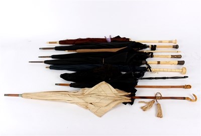 Lot 861 - Nine parasols with ivory handles