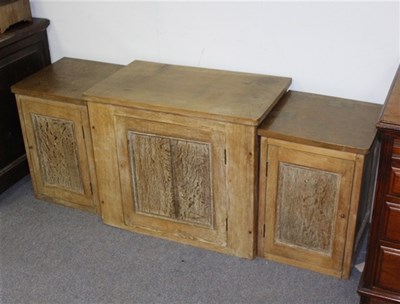Lot 881 - Three limed oak cupboards, various/Provenance:...