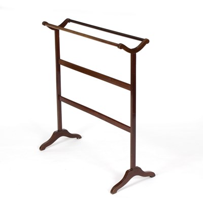Lot 883 - A mahogany towel rail on splay feet/Provenance:...