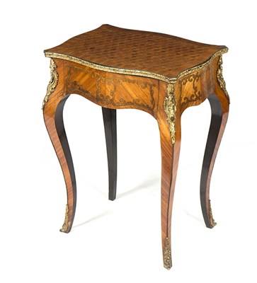 Lot 889 - A kingwood and parquetry gilt mounted table...