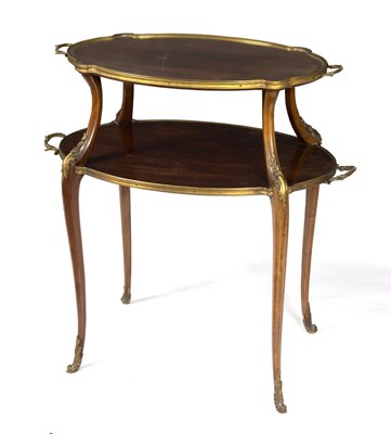 Lot 890 - A mahogany and gilded wood two-tier etagere...