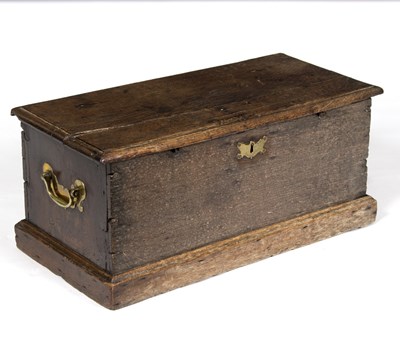 Lot 896 - An early 19th Century oak box with handles to...