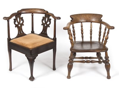 Lot 899 - An 18th Century style corner chair and an...