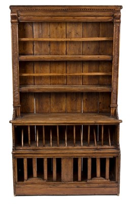 Lot 902 - An Irish pine chicken coop dresser, the closed...