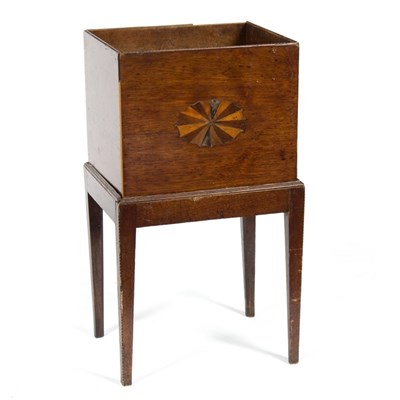 Lot 916 - A mahogany box inlaid an oval patera, on a...