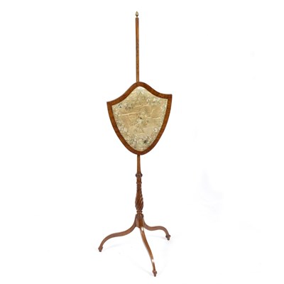 Lot 921 - A satinwood pole screen of 18th Century style,...