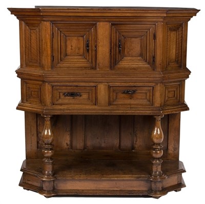 Lot 932 - A Dutch fruitwood court cupboard fitted...