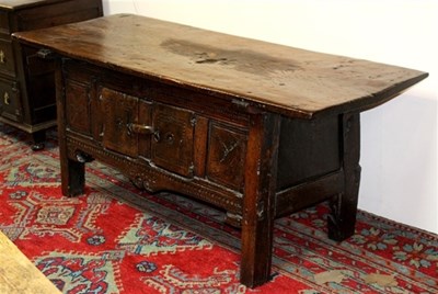 Lot 937 - An oak cupboard of 17th Century Spanish style,...
