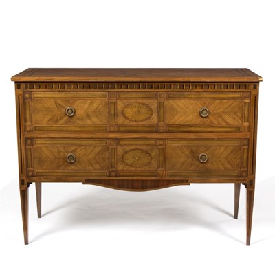 Lot 952 - An Italian satinwood chest of two drawers with...