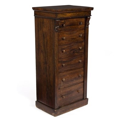 Lot 953 - A William IV rosewood Wellington chest, fitted...