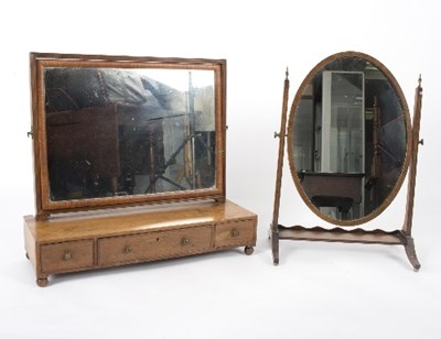 Lot 962 - A 19th Century swing frame toilet mirror and...