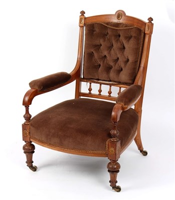 Lot 967 - A late Victorian satinwood and parcel gilt...