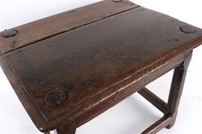Lot 968 - An 18th Century oak table, the planked top on...