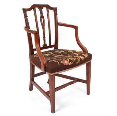 Lot 982 - A mahogany armchair with Prince of Wales plume...