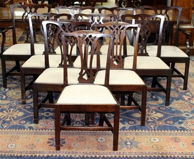Lot 985 - A harlequin set of ten Chippendale style...