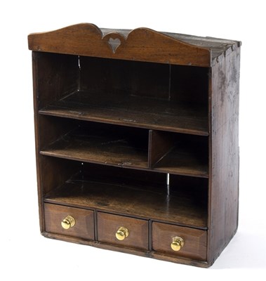Lot 990 - A Welsh oak set of shelves, 56cm wide