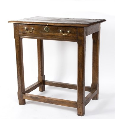 Lot 991 - A 19th Century oak single drawer side table,...