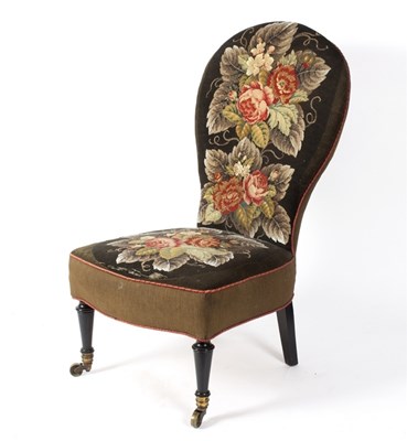 Lot 992 - A Victorian nursing chair with beadwork back...