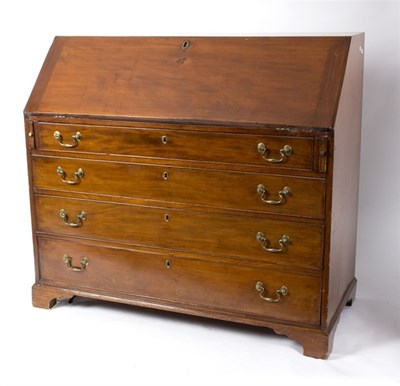 Lot 994 - A Georgian mahogany bureau, 118cm wide
