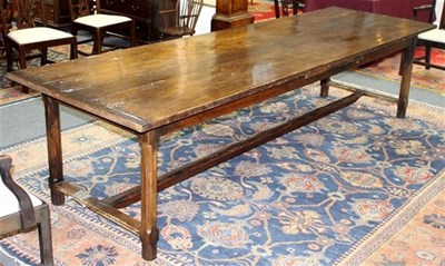 Lot 1003 - A fruitwood refectory table, 322cm x 96cm