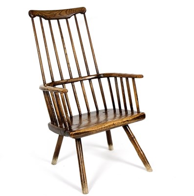 Lot 1011 - A late 18th Century ash and elm comb-back chair