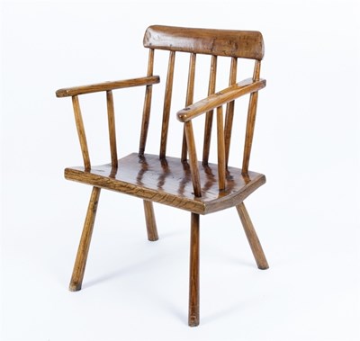 Lot 1016 - A 19th Century ash and beech primitive chair