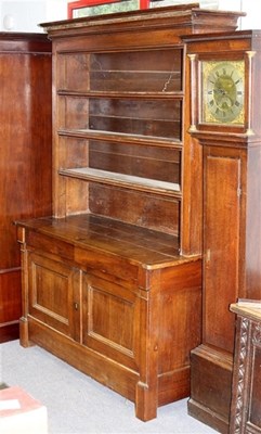 Lot 1031 - An 18th Century oak dresser with rack above,...