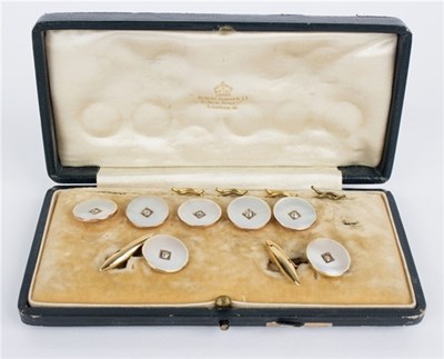 Lot 13 - A gentleman's diamond and mother-of-pearl...
