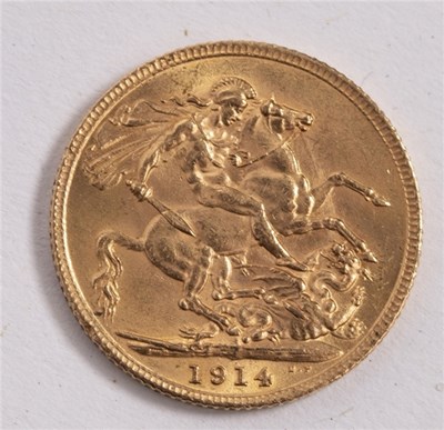 Lot 55 - A George V gold sovereign, 1914