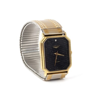 Lot 65 - A Longines lady's wristwatch with rectangular...