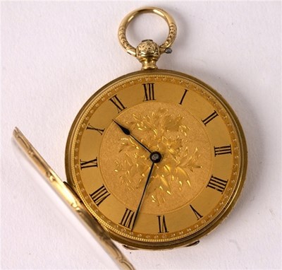 Lot 72 - A gold cased open faced pocket watch, Le Roy...