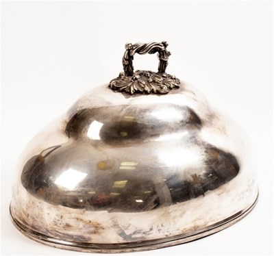 Lot 79 - A silver plated food dome, 50cm wide.