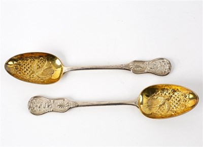 Lot 91 - A pair of Victorian silver dessert spoons,...