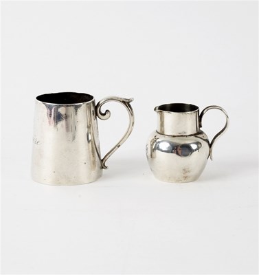 Lot 106 - A miniature silver jug, Cornelius Saunders and...