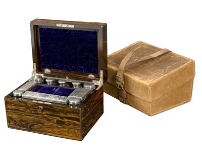 Lot 124 - A Victorian calamander dressing case, fitted...