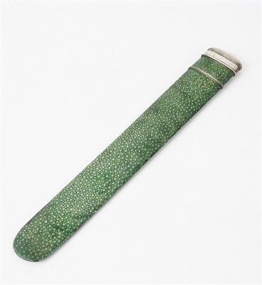 Lot 135 - A French shagreen silver mounted page turner,...