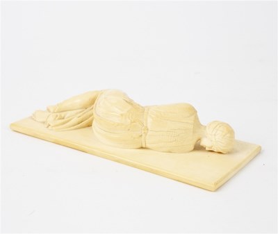 Lot 136 - A mid 19th Century carved ivory plaque...