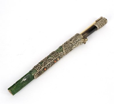 Lot 143 - A set of Sino-Tibetan white metal mounted...