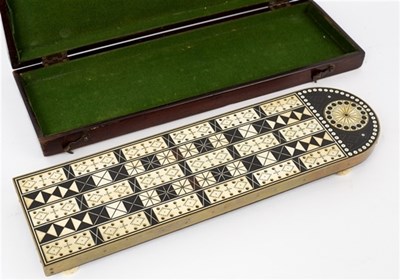 Lot 148 - An 19th Century ebony and ivory inlaid...