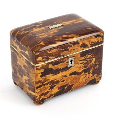 Lot 150 - A Regency tortoiseshell tea caddy of...