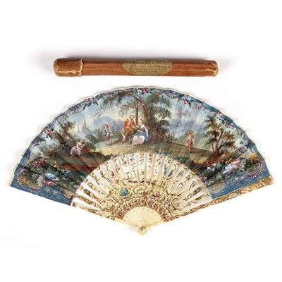 Lot 156 - An 18th Century English fan painted with...