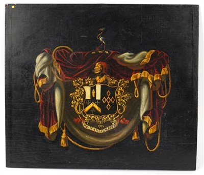Lot 158 - A 19th Century painted coach panel, the...