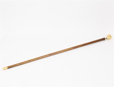 Lot 162 - A Victorian malacca walking cane with ivory...