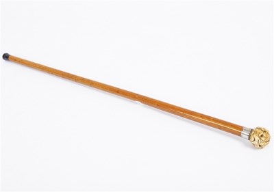 Lot 170 - A malacca walking stick with silver collar,...