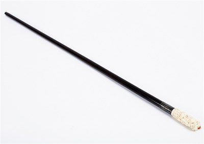 Lot 175 - An ebonised walking stick, the Japanese ivory...