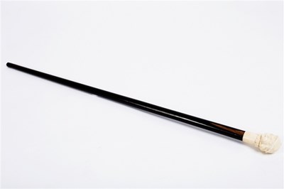 Lot 177 - A rosewood stick, the handle in the form of a...