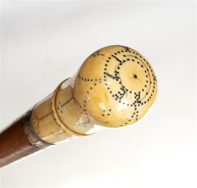 Lot 194 - A George III walking stick, the collar...