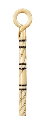 Lot 197 - A whalebone walking stick with ring handle and...